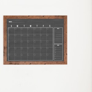 Minimalist Wall Calendar, Custom Dry Erase Large Calendar, Reusable Chalkboard Calendar, Family Center, Rustic Decor, 2024 Planner image 8
