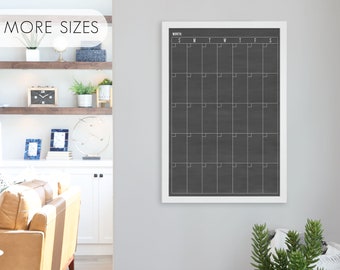 Tall calendar, Minimalist Calendar , 18x24 or 24x36 calendar, dry-erase calendar , perpetual calendar