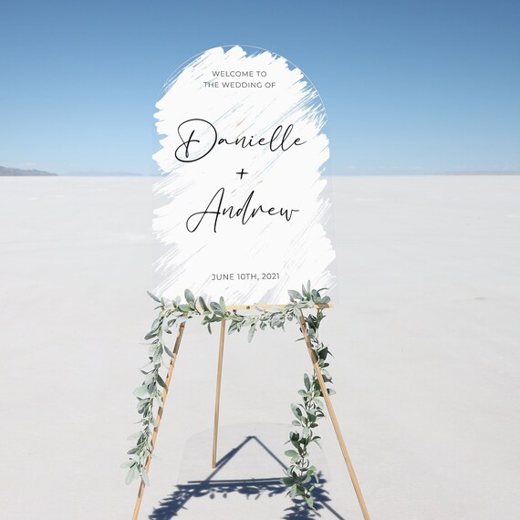 Acrylic Arch Wedding Sign With Brushed or Clear Background - Etsy