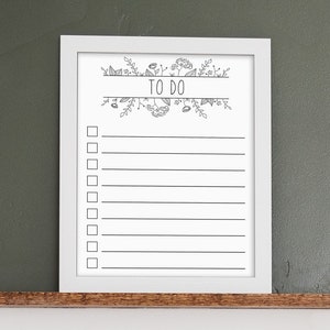 11x14 Framed To do Checklist | Whiteboard | dry erase board | to do list for wall | framed to do list