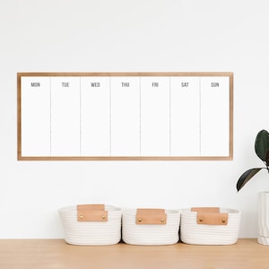 Weekly Menu Board , Menu Planner , 9x24 or 14x36 board , Weekly Schedule