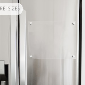 Blank Magnetic Acrylic Board, Vision Board, Magnetic Dry Erase Board, Refrigerator Notes Board, Memo Board for Fridge