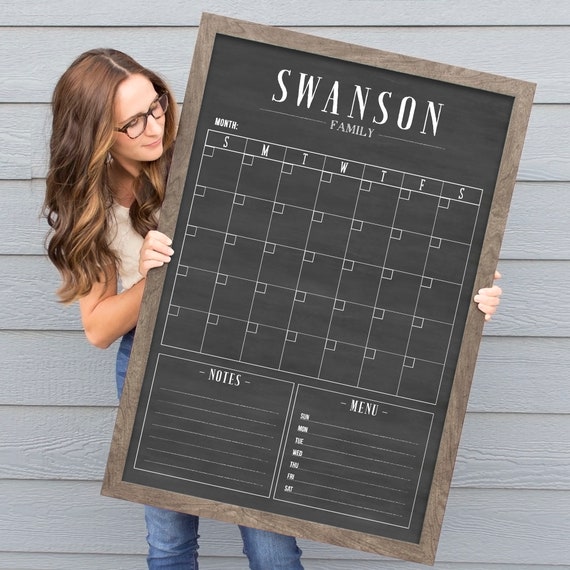 Chalkboard Calendar, 24 X 36 Chalkboard Calendar, Customized Calendar 3635  - Etsy