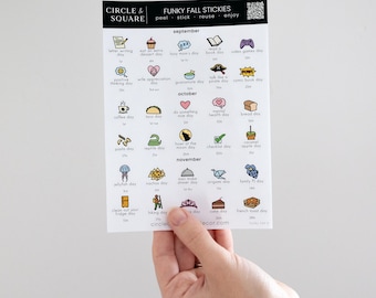 Reusable Fall Calendar Stickers – Autumn Holiday Static Clings