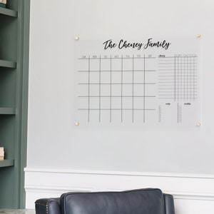Calendar + Chore Chart | Personalized Family Acrylic Dry Erase Calendar | 2025 Calendar |  #38117