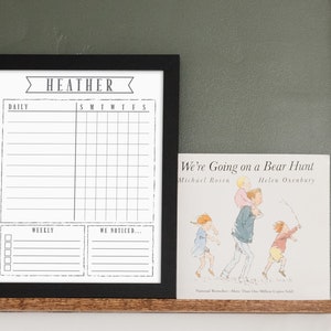 11x14 Framed Dry Erase Chore chart for one child , reusable small job chart , to do list , customized 1 kid task chart, whiteboard #1108