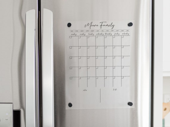 Large Acrylic Calendar, Personalized, Dry Erase Monthly Acrylic Wall  Calendar, 2024 Minimalist Wall Calendar, for Kitchen, Office or Mudroom 