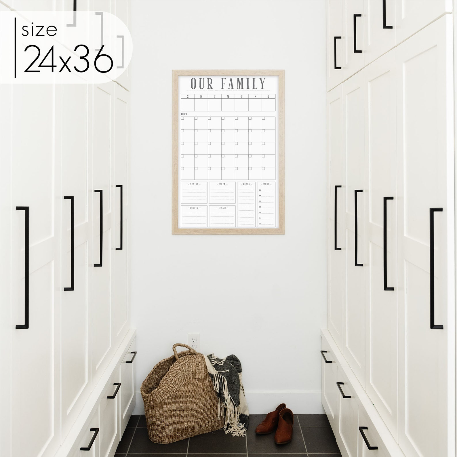 Command Center 24x36 dry erase calendar customized Etsy