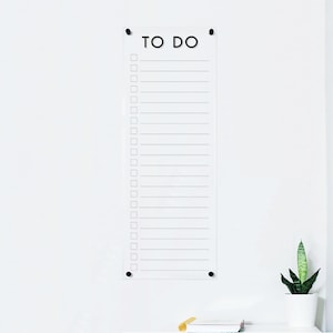 Acrylic To-do List, Dry Erase Checklist, To Do Board, Kid Chore Chart, Clear Acrylic Note Board, Wall Task List , Dry Erase To Do List