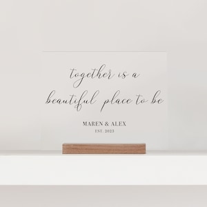 Custom Clear Acrylic Quote Sign for Bridal Shower, Baby Shower, Wedding or Reception | Wedding Decor Clear Acrylic Sign with Custom Quote