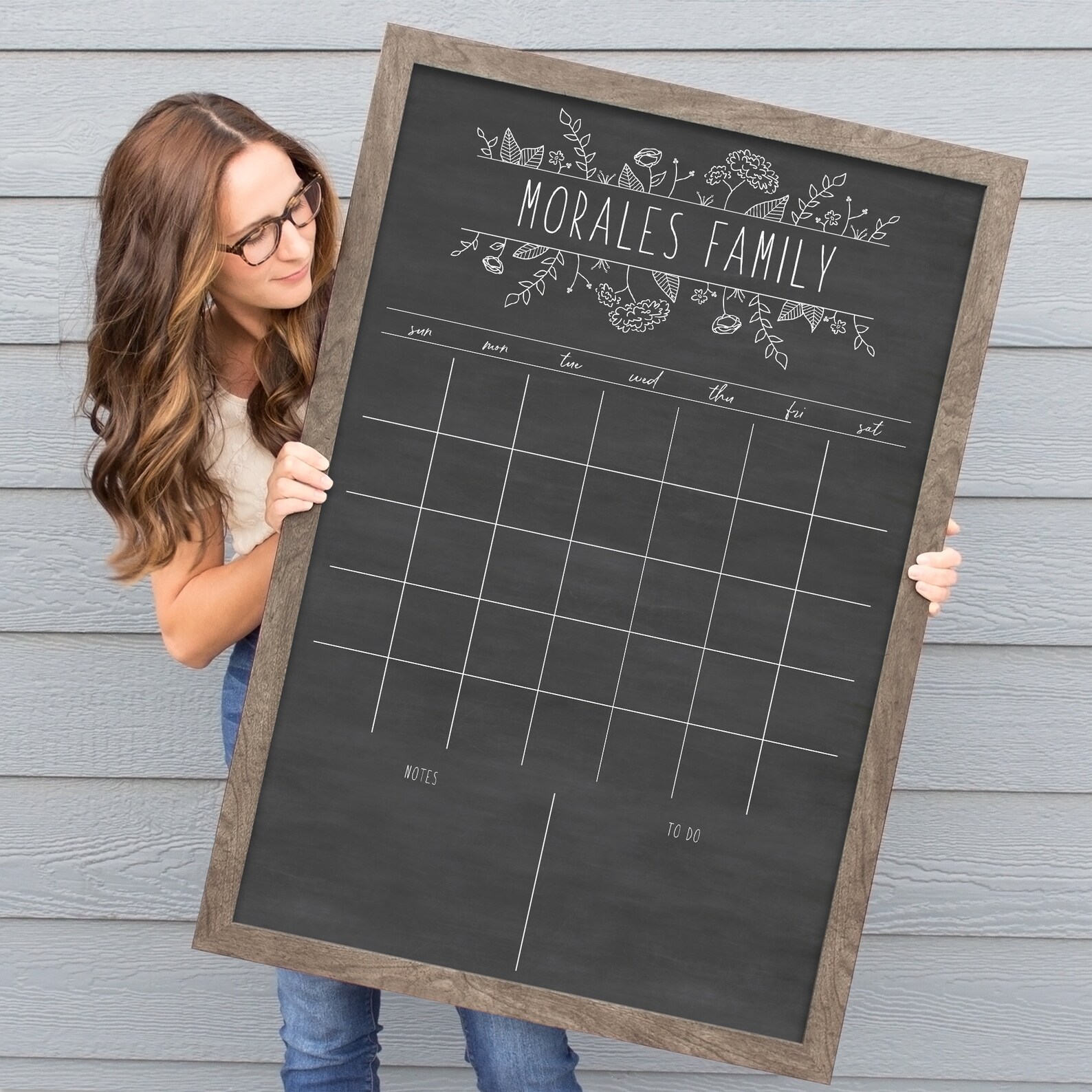 2021-dry-erase-chalkboard-wall-calendar-personalized-framed-etsy