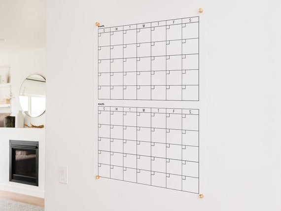 double-month-acrylic-calendar-26x38-dry-erase-wall-mounted-etsy