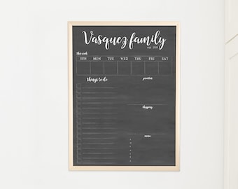 18x24 Weekly Dry Erase Calendar | Chalkboard Calendar | #18124