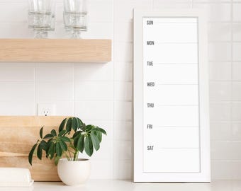 Weekly Menu Board | Menu Planner | 9x24 or 14x36 board | Weekly Schedule