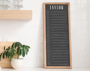 To do Checklist | Chalkboard | 9x24 OR 14x36 dry erase framed board | to do list for wall | framed to do list