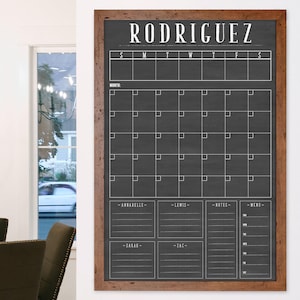 Calendar | Command Center Large Chalkboard Calendar | Framed Calendar