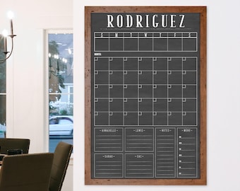 Calendar | Command Center Large Chalkboard Calendar | Framed Calendar
