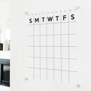 Vertical Acrylic Calendar | Acrylic Wall Calendar | Minimalist Home Decor | Dry Erase Calendar | #XX104