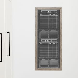Custom Dry Erase Chore Chart: Framed, Magnetic, 14x36 Inches