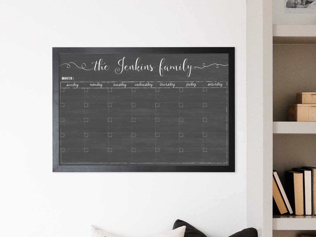 Large Personalized Calendar, Custom Family Name Calendar , Dry-erase ...