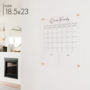 Vertical Acrylic Calendar For Wall, Clear Dry Erase Board, 2022 Modern Office Calendar, Minimalist Housewarming Gift, Wall Mounted xx313 image 8