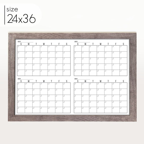 4 Month Minimalist Dry Erase Whiteboard Calendar 36 X 24, Reusable Large  Quarterly Calendar, Four Month, 2022 Year, Quarter View 36112 