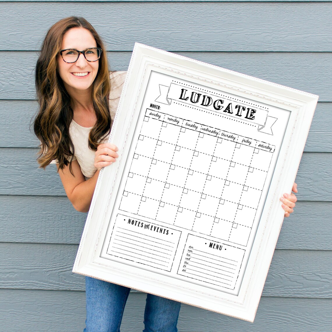 Whiteboard calendar custom dry erase calendar 18x24 Etsy