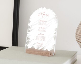 Custom Acrylic Wedding Menu Sign with Wood Stand, Custom Bar menu, Custom Wedding Decor, Acrylic Wedding Sign, Elegant and Modern Wedding