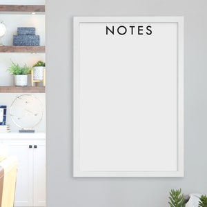 Large Framed Personalized Whiteboard Style Notes Dry Erase Board | Large Wall Whiteboard with Custom Title for Notes, Reminders or To Dos