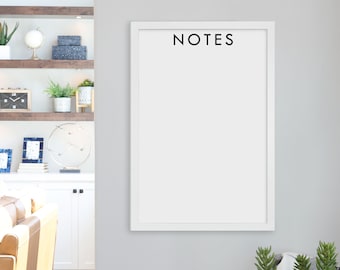 Large Framed Personalized Whiteboard Style Notes Dry Erase Board | Large Wall Whiteboard with Custom Title for Notes, Reminders or To Dos