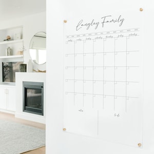 Acrylic Calendar For Wall, Vertical Family Calendar, Clear Dry Erase Board, 2026 Modern Office Calendar, Minimalist Housewarming Gift