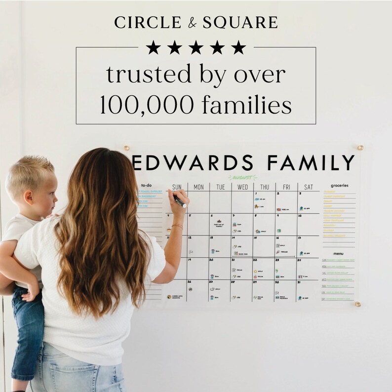 Large Acrylic Calendar For Wall, Personalized Family Calendar, Dry Erase Monthly Calendar Board, Minimalist Wall Calendars, Family Calendar