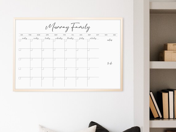 Dry Erase Board Personalized Family Wall Calendar for 2022 and - Etsy