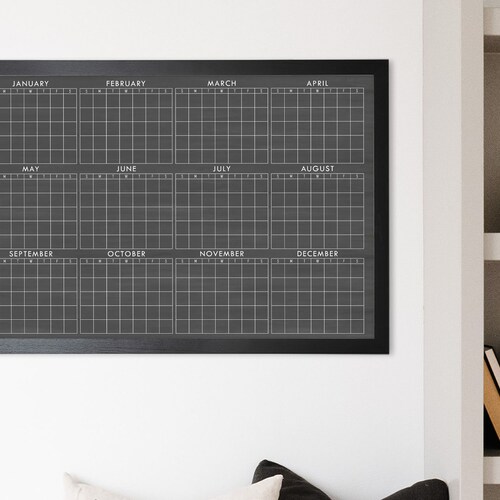 Large Minimalist Dry Erase Chalkboard Calendar 36126 Etsy