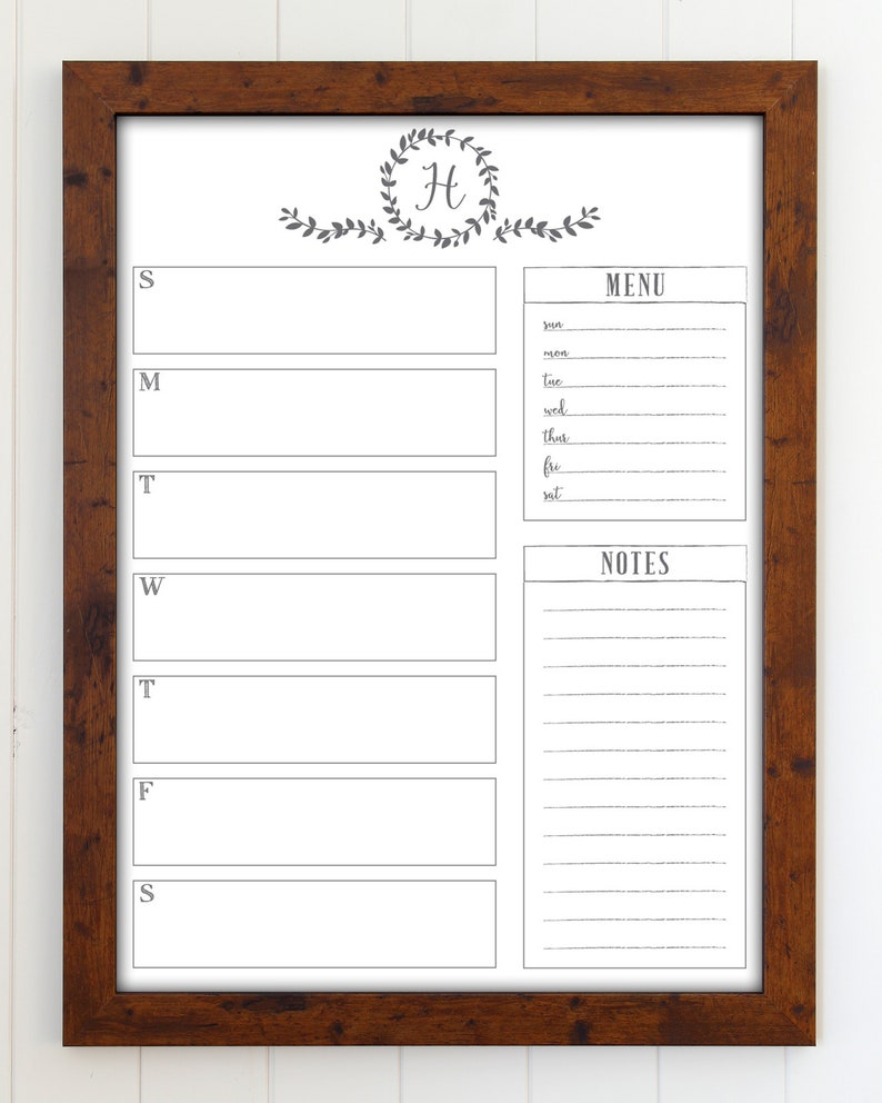 Whiteboard Calendar Dry Erase Calendar Whiteboard Weekly | Etsy