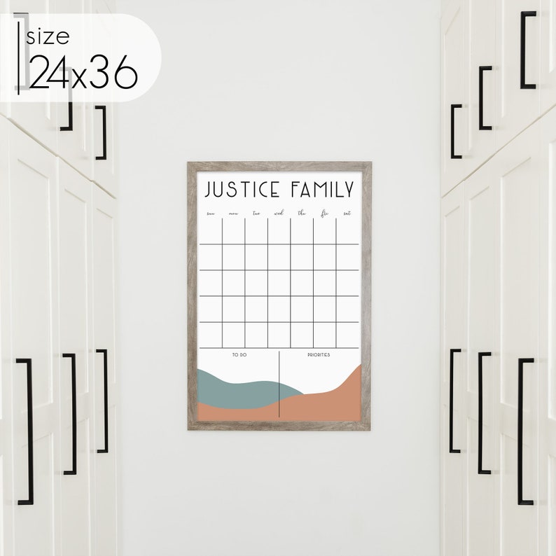 2022 Modern Wall Calendar Customized Framed Calendar Etsy