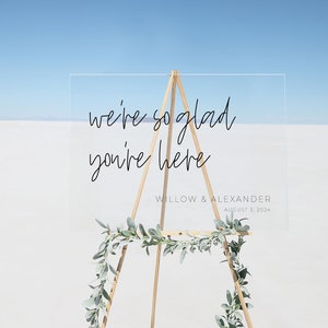 Clear Acrylic Wedding Welcome Signage | Custom Acrylic Wedding Reception Sign | Engagement Sign | Bridal Shower Sign | Minimalist Wedding