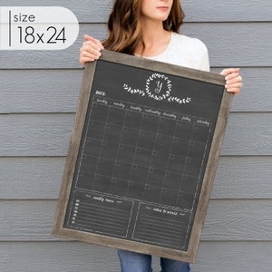 Chalkboard Monogram Calendar Dry Erase personalized calendar image 9