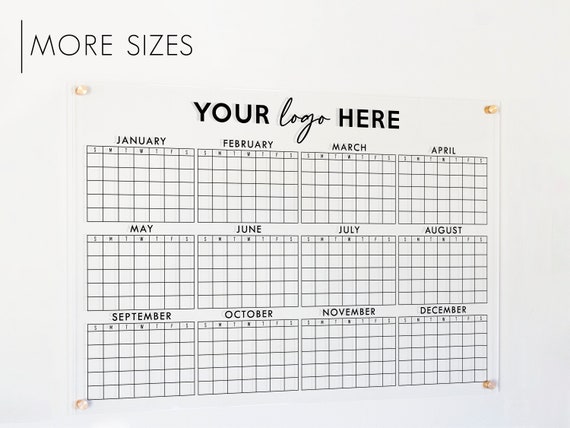Yearly Dry Erase Calendar Decal