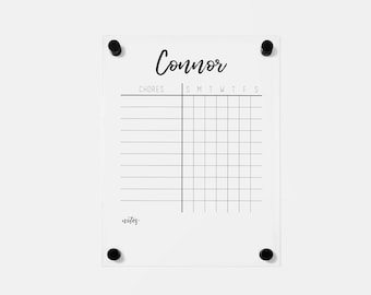 Chore Chart For Kids, Floating Acrylic Chores Chart, Personalized Toddler Chore Chart, To Do List For Wall, Floating Chore Board