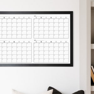 4 Month Minimalist Dry Erase Whiteboard Calendar 36