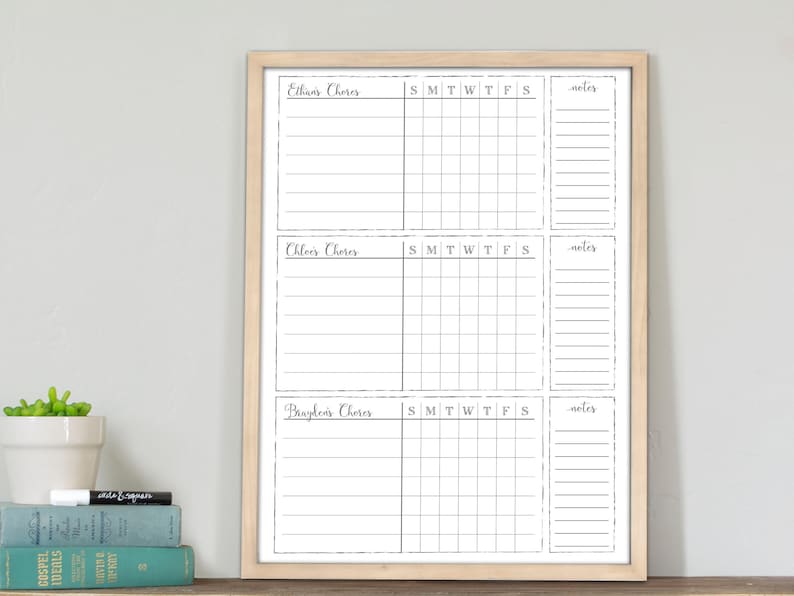 Personalized chore chart | 18x24 | chore chart for kids | chore board