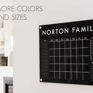 Personalized Black Acrylic Family Calendar for Wall, Custom Acrylic Large Wall Calendar for Home or Office, Chalkboard Blackboard Monthly