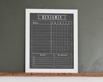 11x14 Dry Erase Chore chart , job chart , to do list , task chart #1104