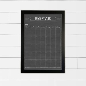 Family Calendar , 24x36 Calendar , Housewarming Gift 3607 black