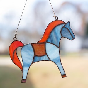 Rocking Horse Stained Glass Suncatcher Window Hanging