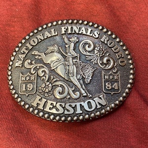 National Finals Rodeo (NFR) Hesston 1984 used buckle