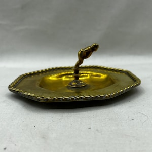 Vintage Brass Pipe Ashtray with man for knocker