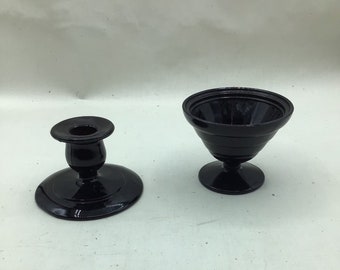 Black Amethyst Glass (Black Depression) Odds and Ends