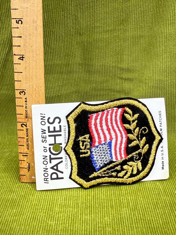 USA Flag Patch – Embroidered Iron-On Applique - image 3